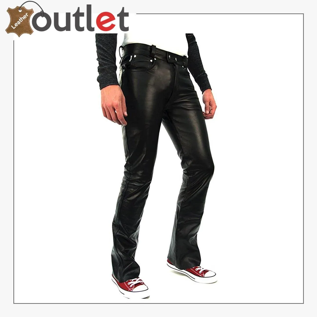 Mens Black Leather Pants