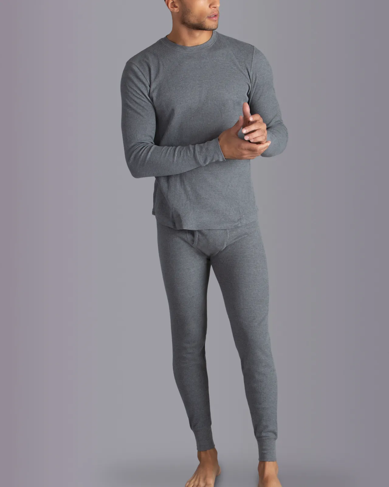 Men's WAFFLE Thermal "fly-front" Long John