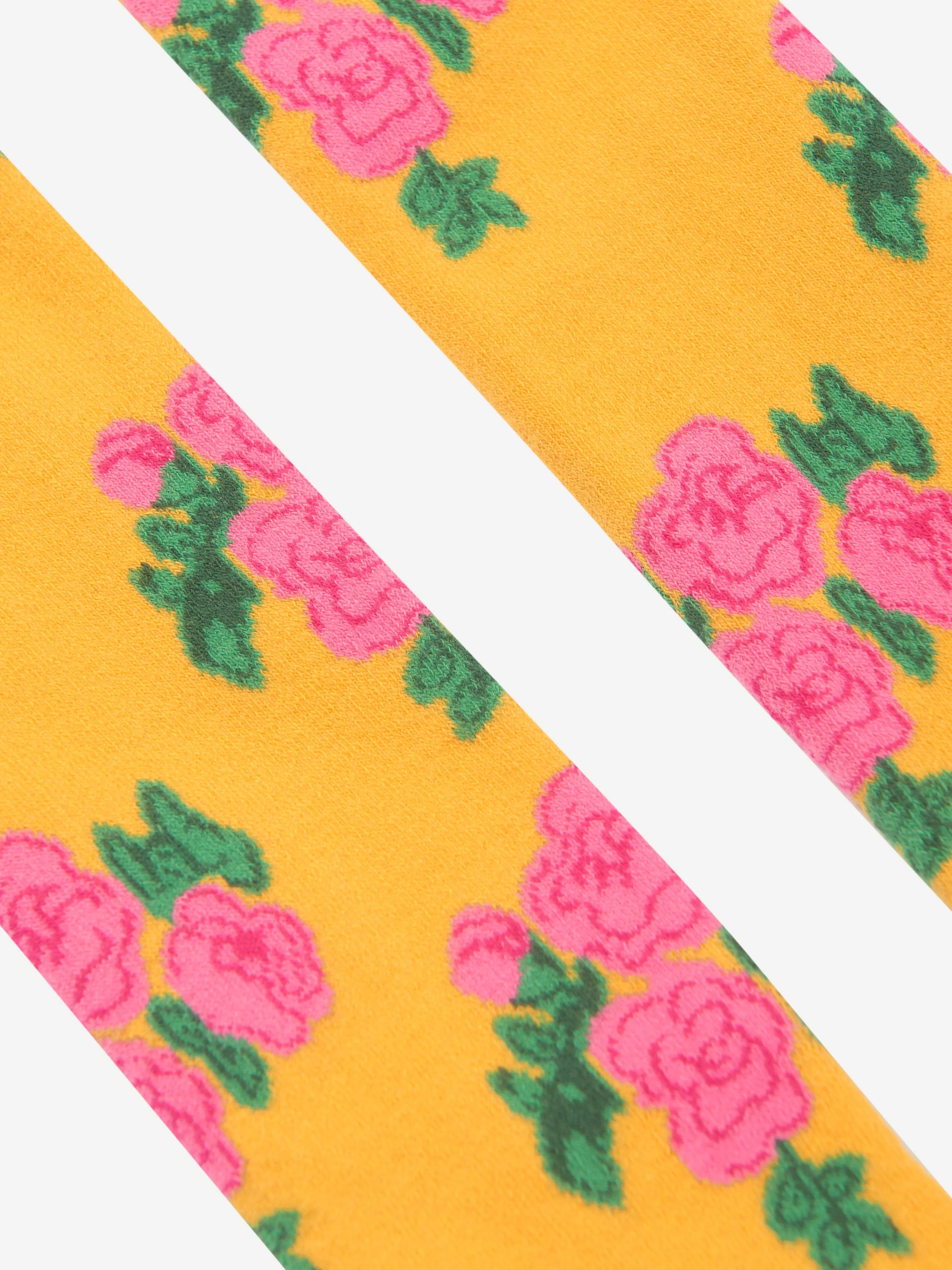 Mini Rodini Girls Rose Print Leggings in Yellow