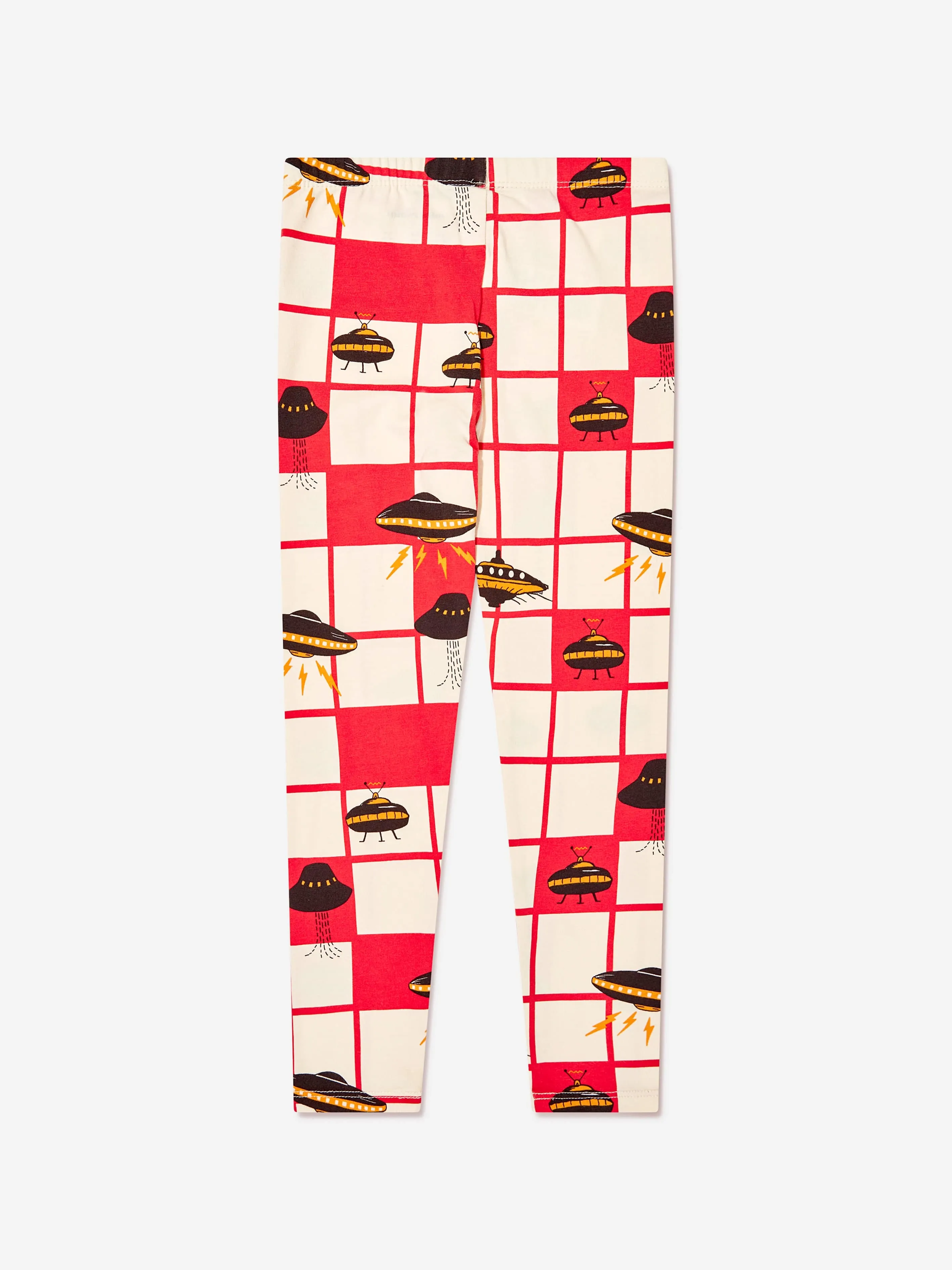 Mini Rodini Kids Organic Cotton UFO Leggings in Red