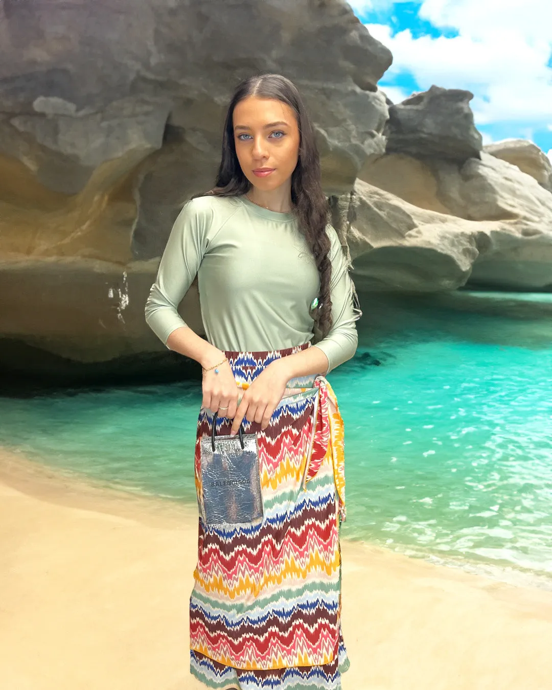 Missoni Stripe Maxi Sarong Swim Skirt