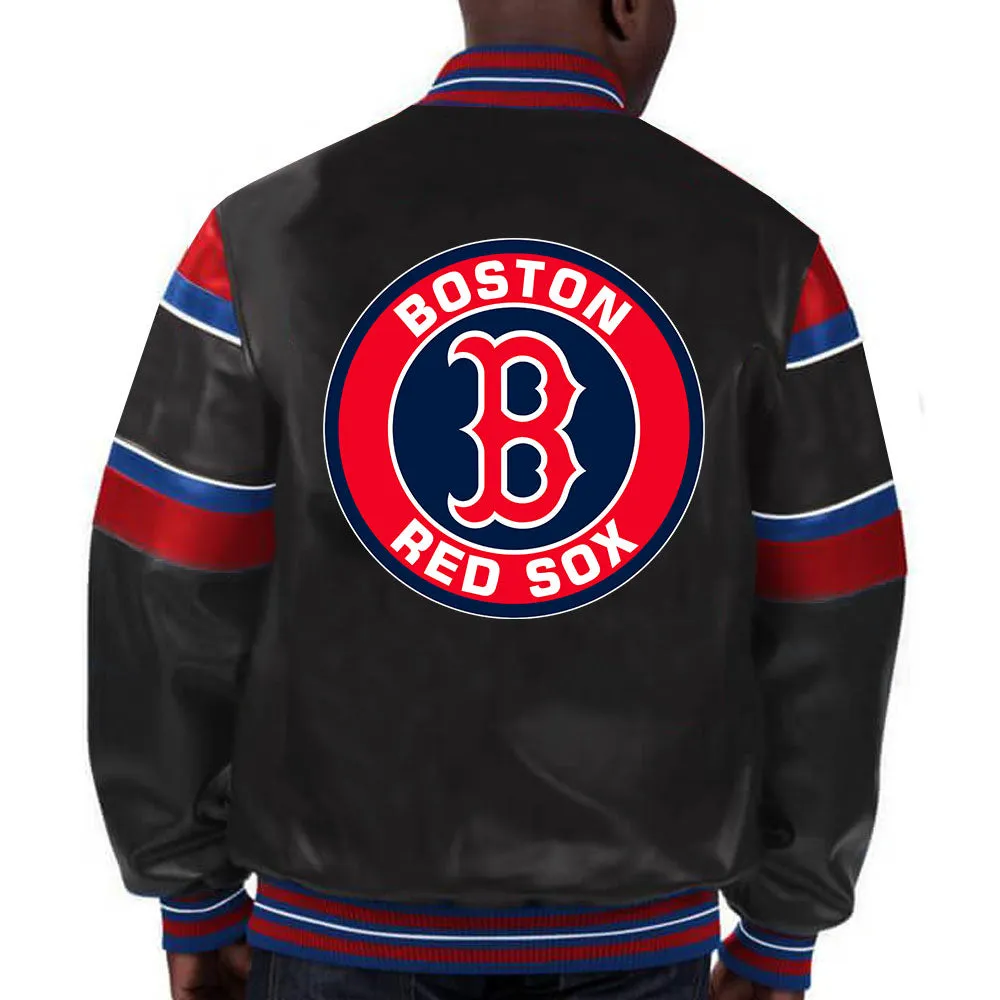 MLB Boston Red Sox Leather Jacket For Men and Women