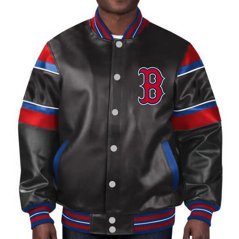 MLB Boston Red Sox Leather Jacket For Men and Women