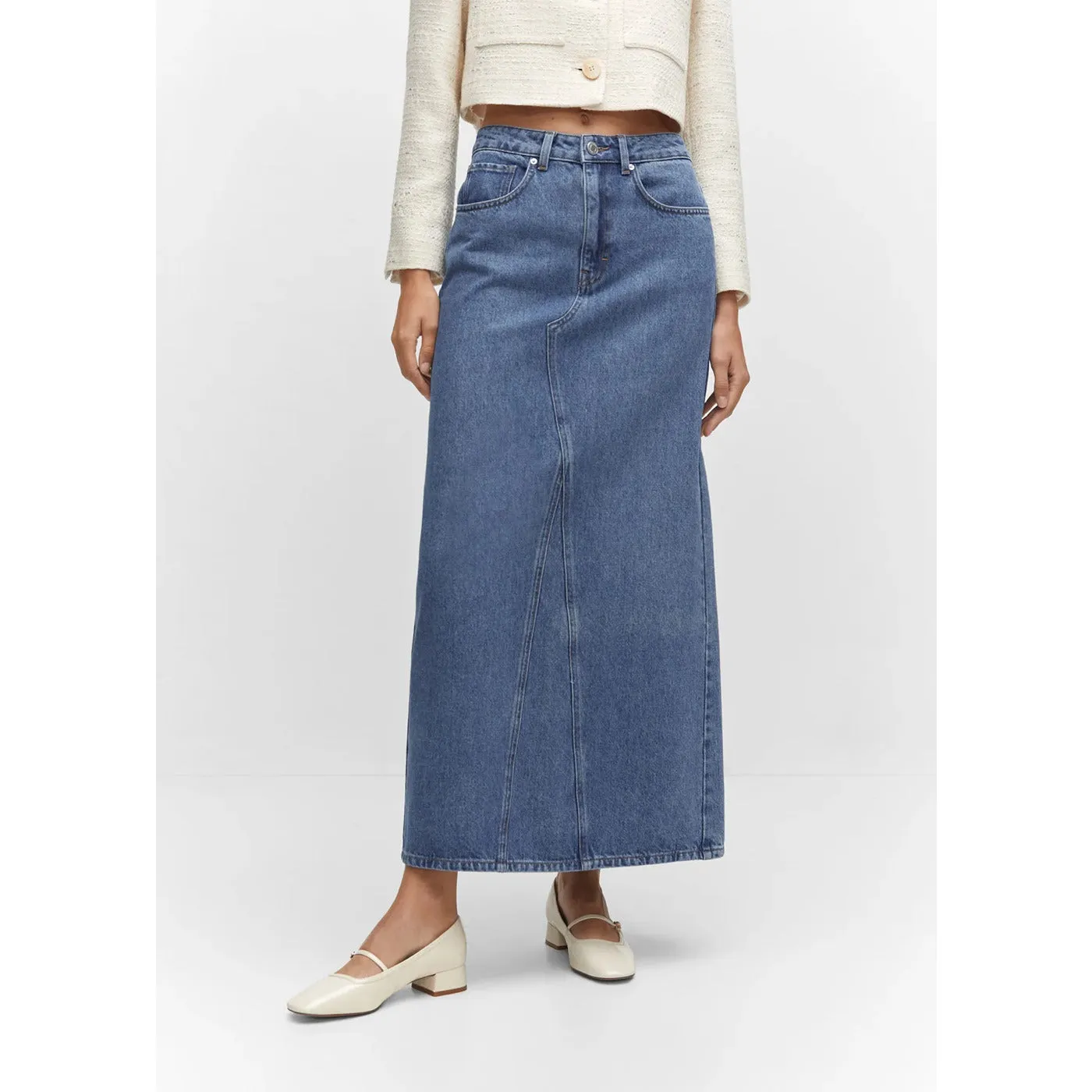 MNG Blue Denim Long Skirt