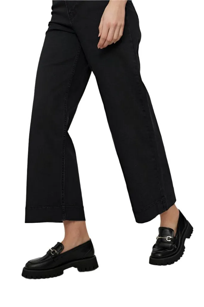 Numph Womens Paris Cropped Black Jeans Caviar