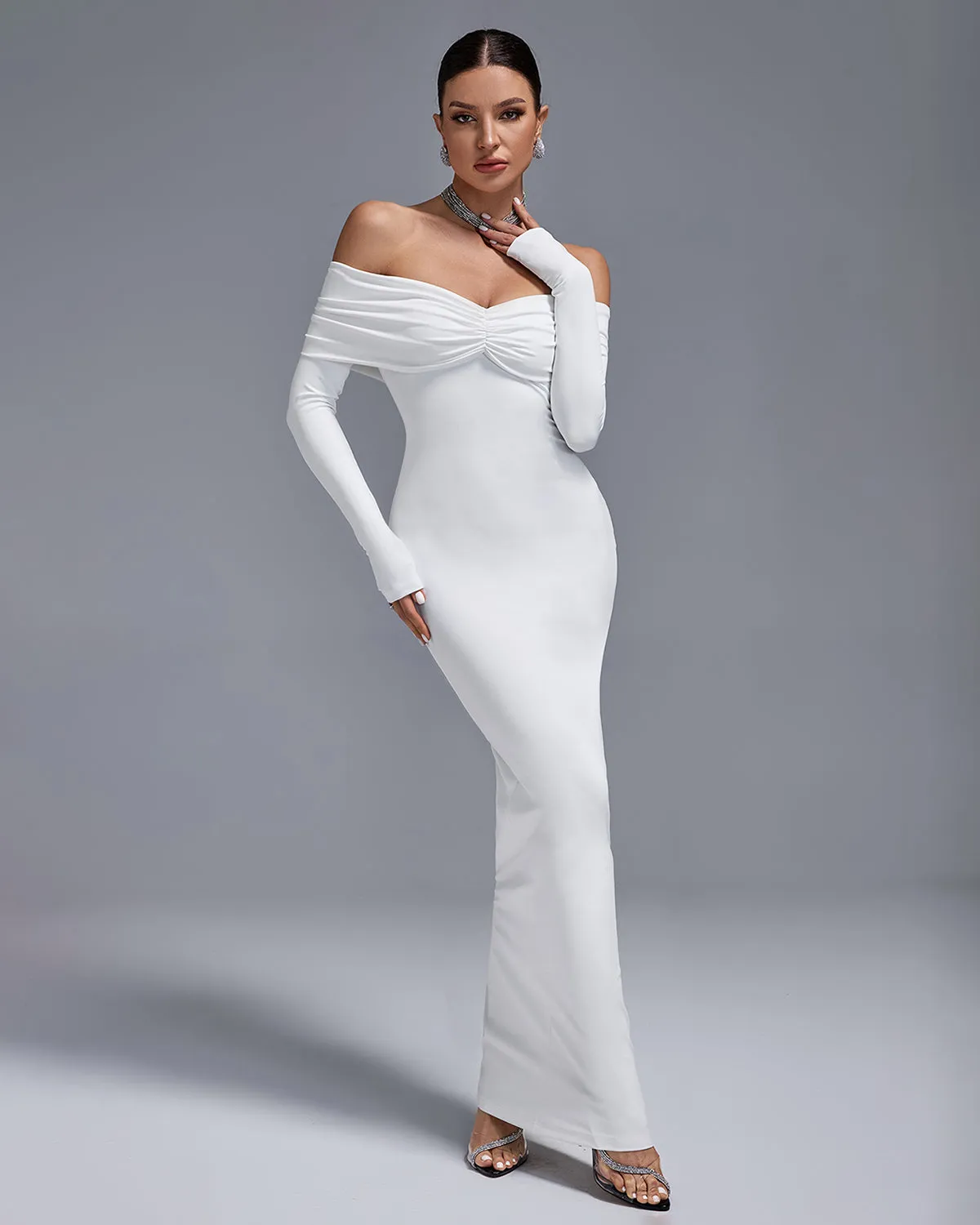 Off Shoulder Elegant Maxi Bodycon Dress