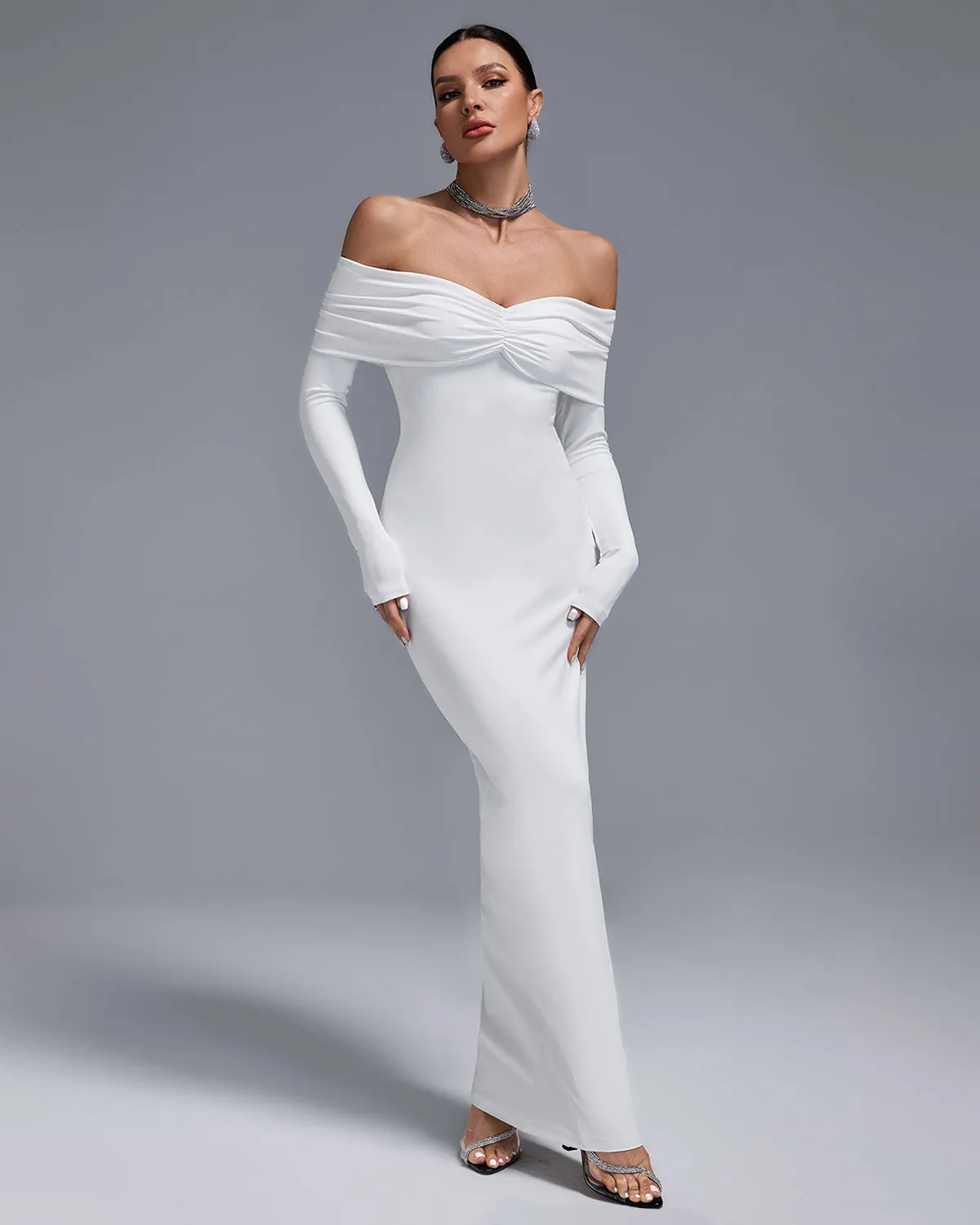 Off Shoulder Elegant Maxi Bodycon Dress