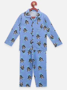 Panda Print Collar Overall NightSuit