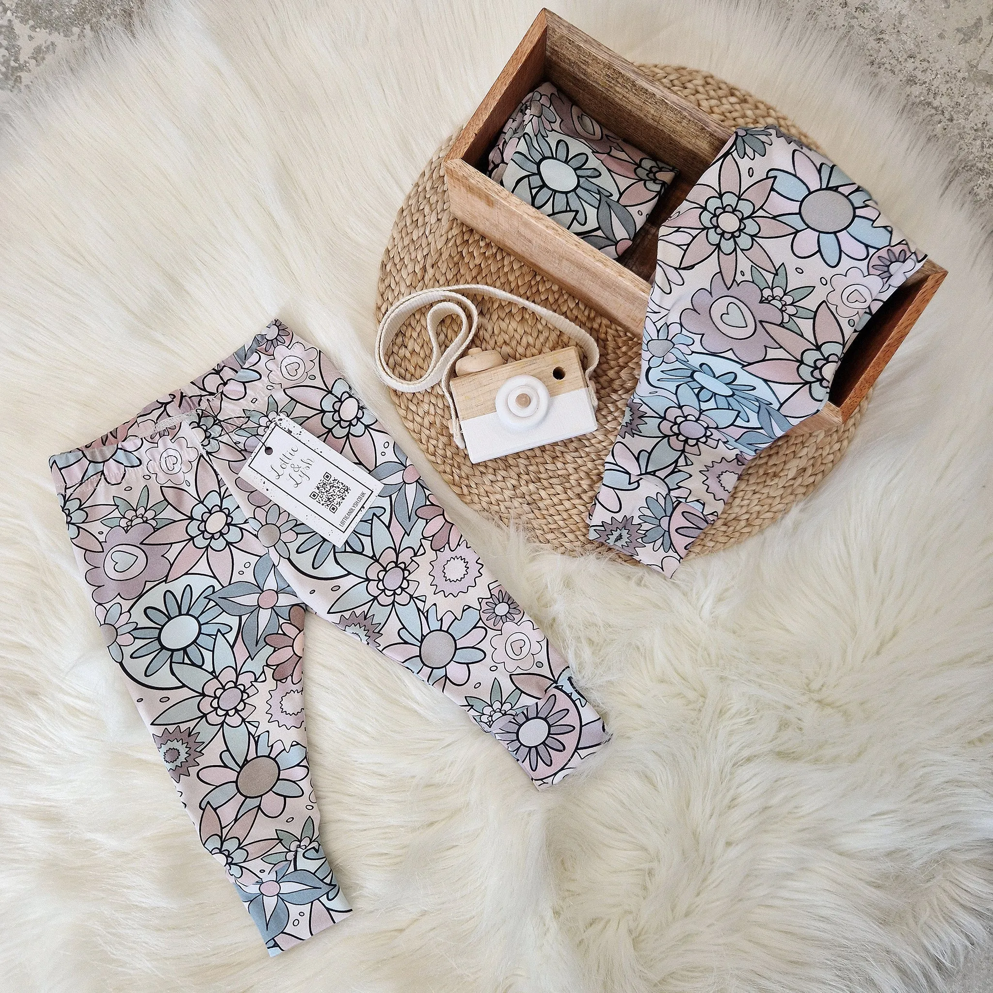 Pastel Floral Girls Printed Leggings