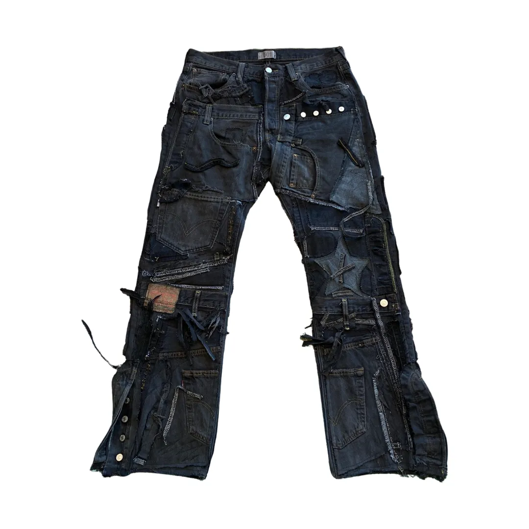 Patchwork Detail Denim - Black // RANDOM SELECTION