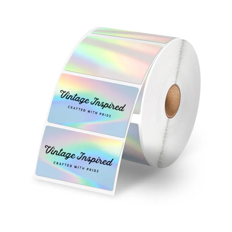 Phomemo 2" Silver Thermal Holographic Sticker for Shipping Label Printer