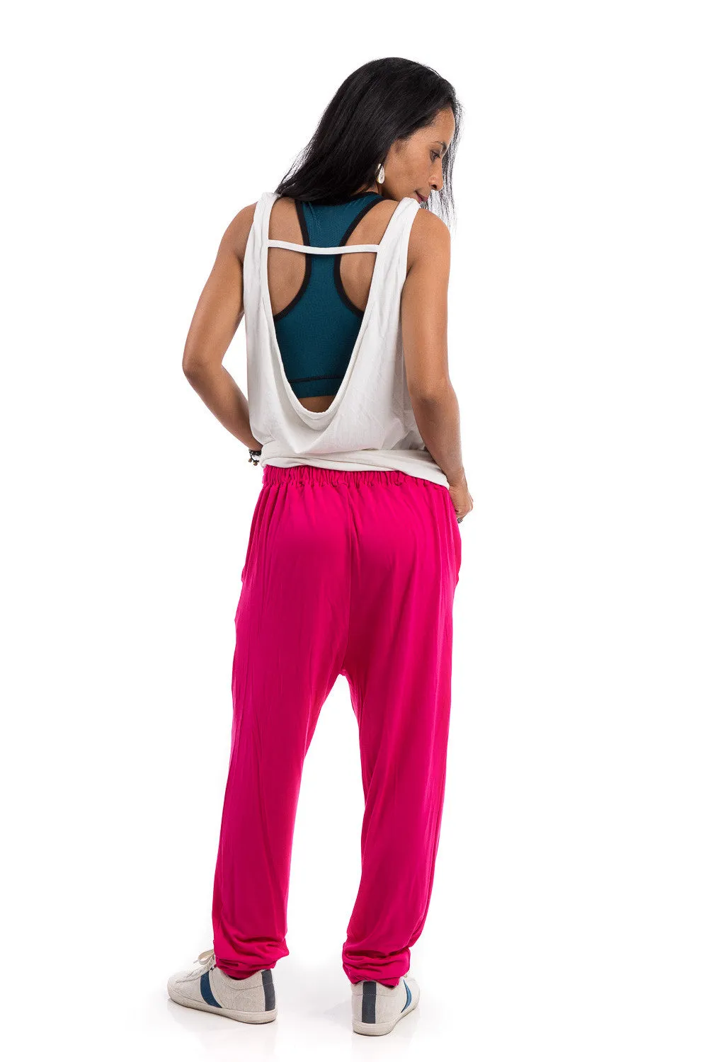 Pink pants, pink harem pants, long hot pink trousers : Urban Chic Collection no.15