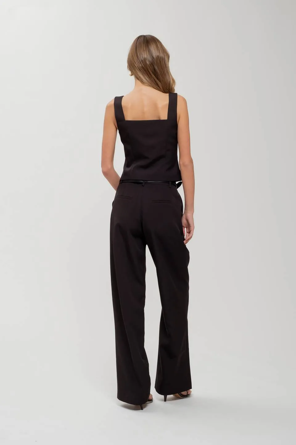 PLEATED WIDE LEG DRESS PANTS