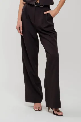 PLEATED WIDE LEG DRESS PANTS