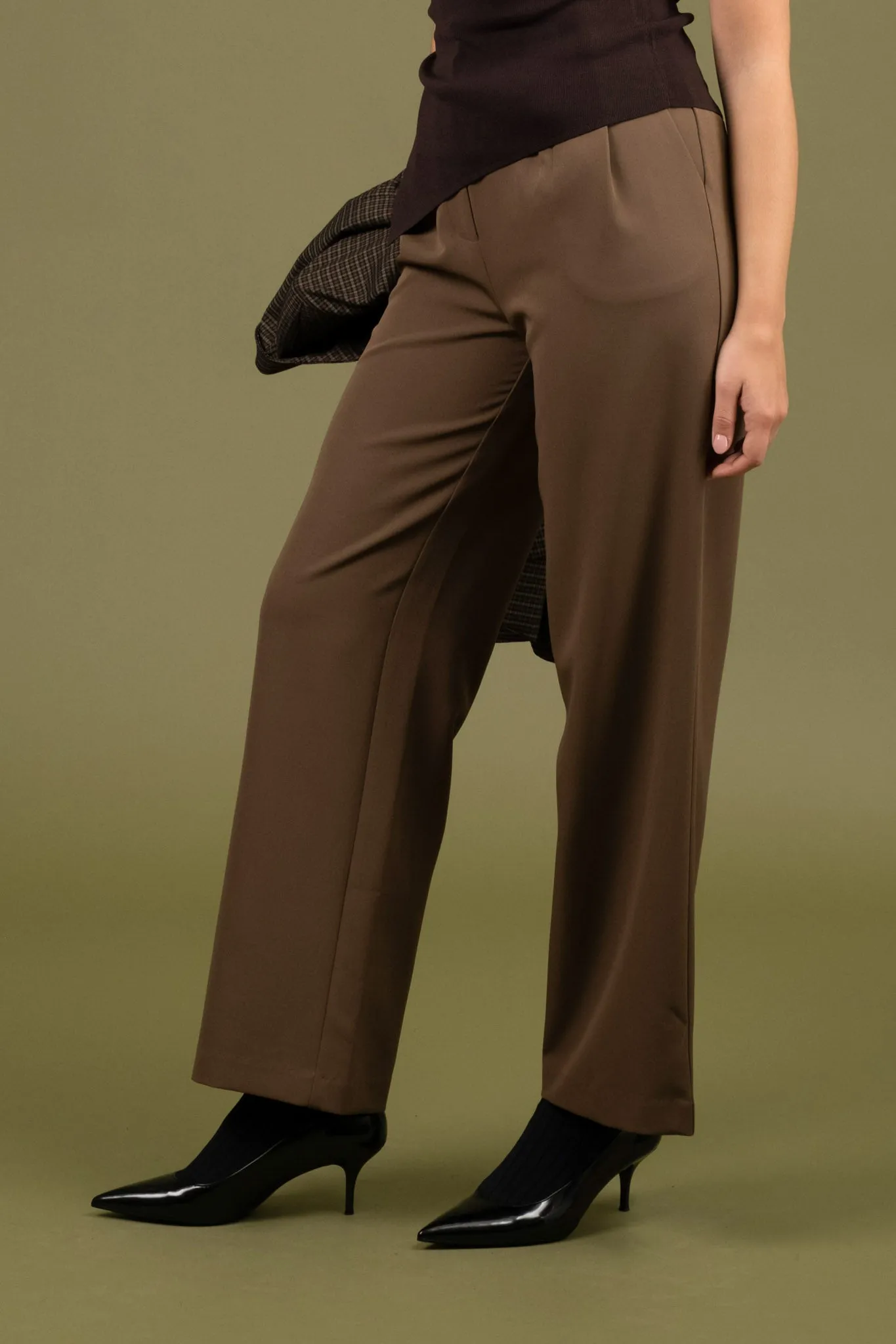 PLEATED WIDE LEG DRESS PANTS