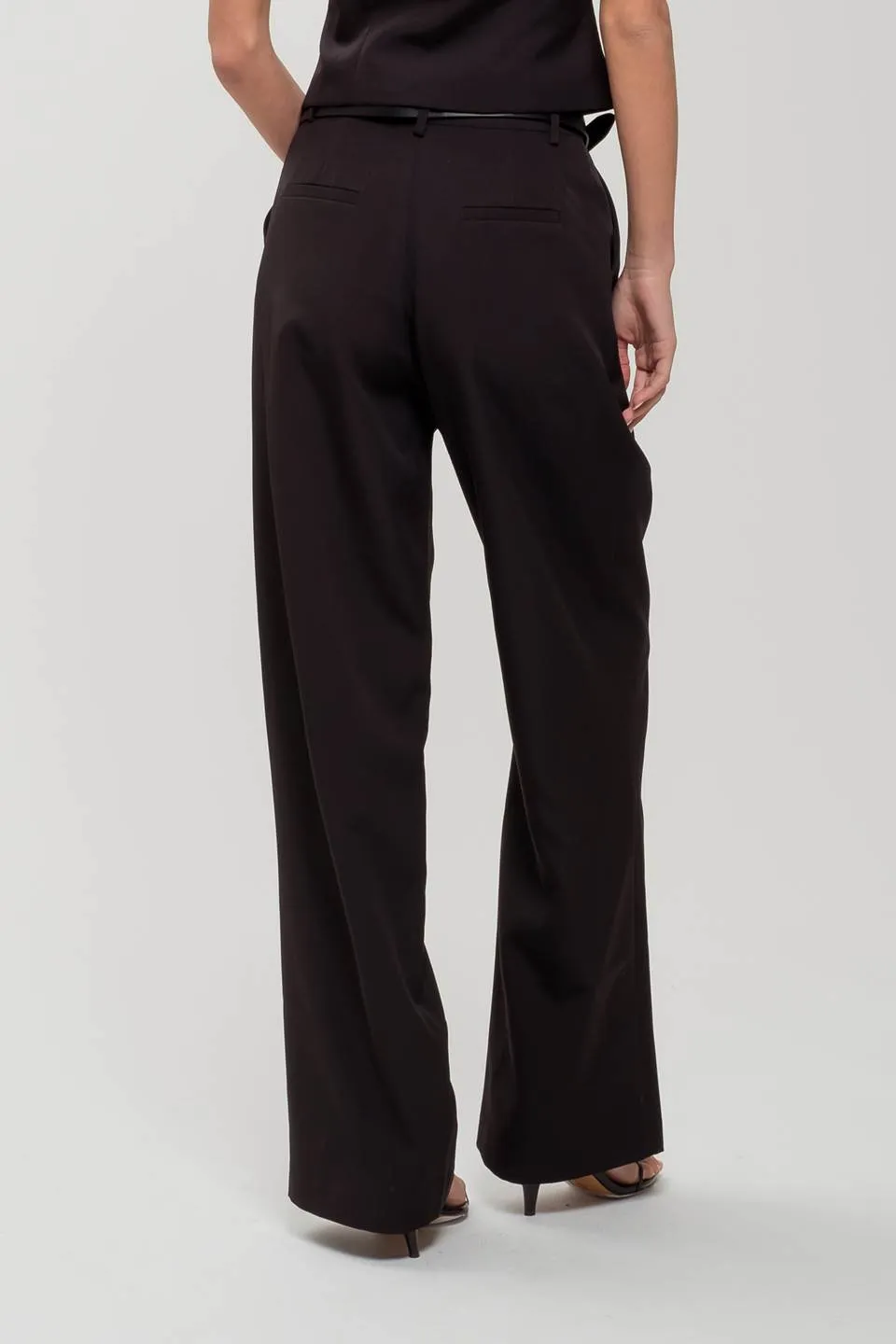 PLEATED WIDE LEG DRESS PANTS