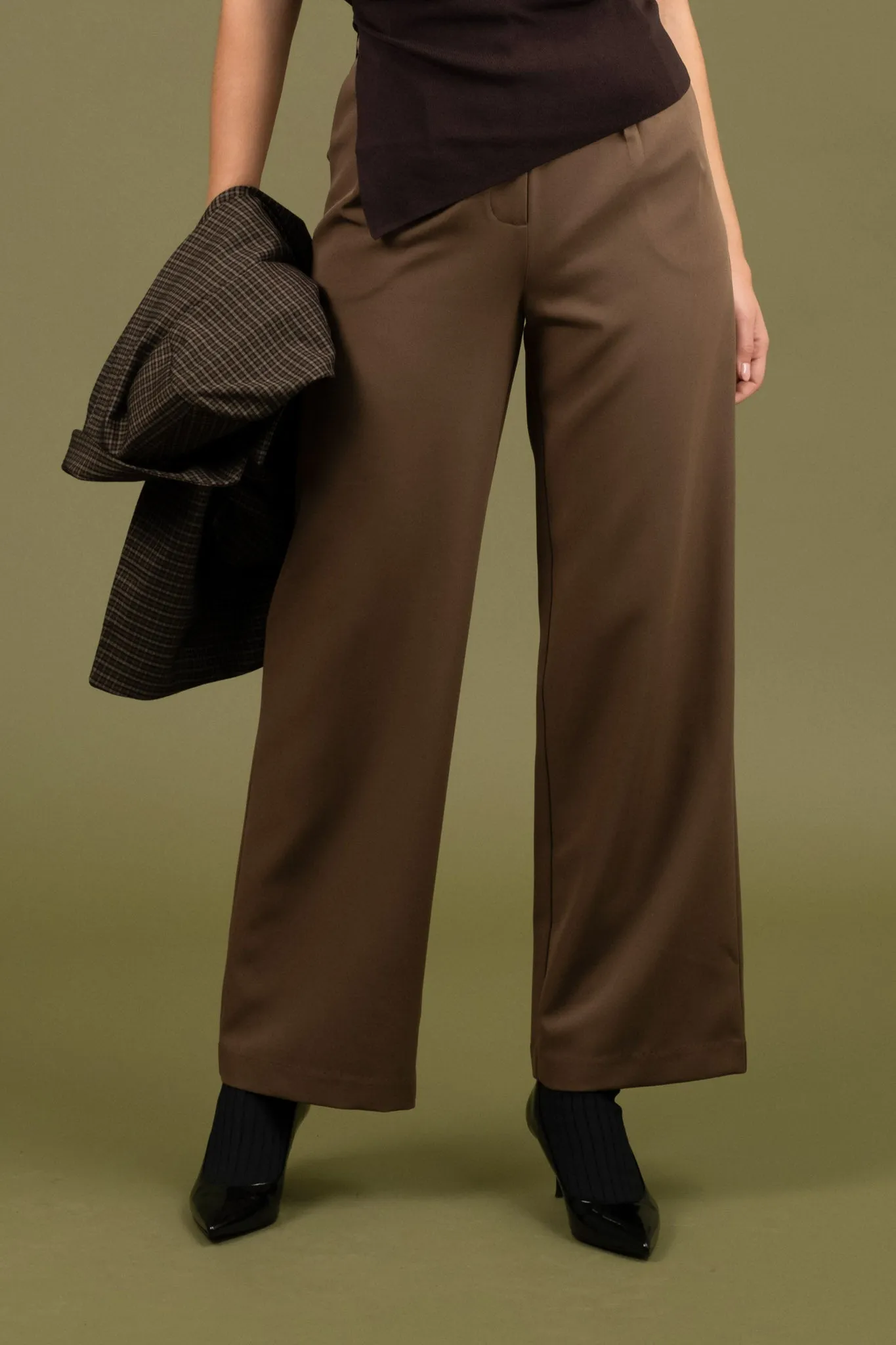 PLEATED WIDE LEG DRESS PANTS