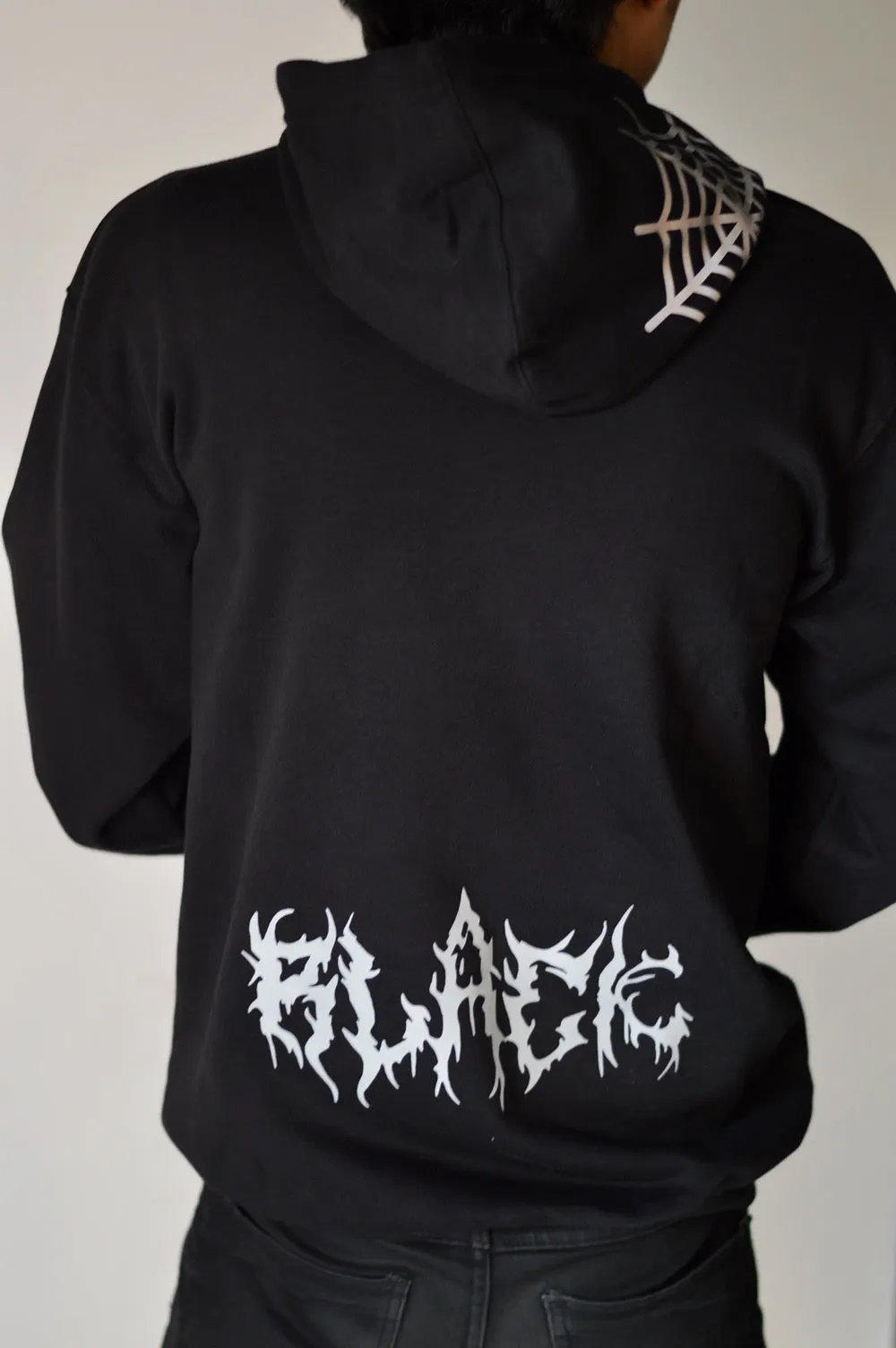 Reflective Dark Web Black Hoodie