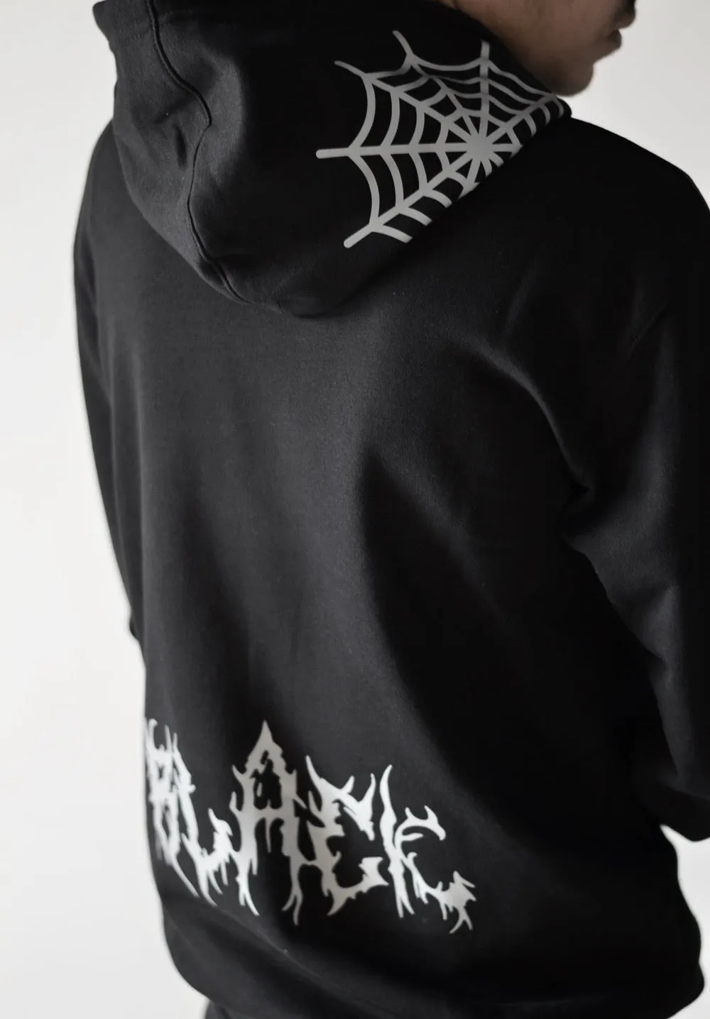 Reflective Dark Web Black Hoodie