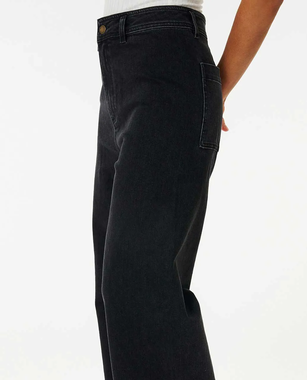 Rip Curl Holiday Denim Pants-Washed Black