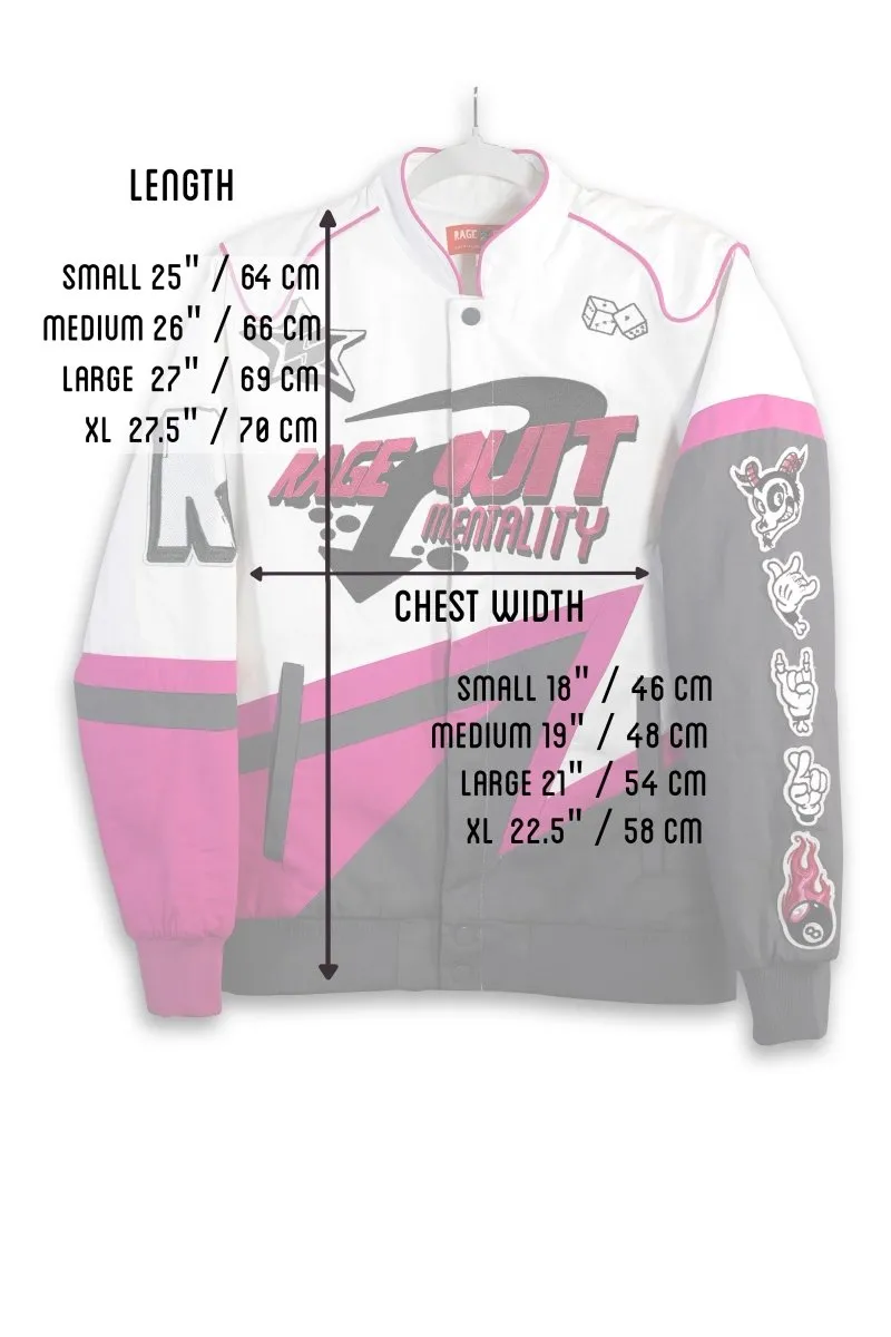 RQ racer Jacket, high quality embroidery, pink lining, unique piece