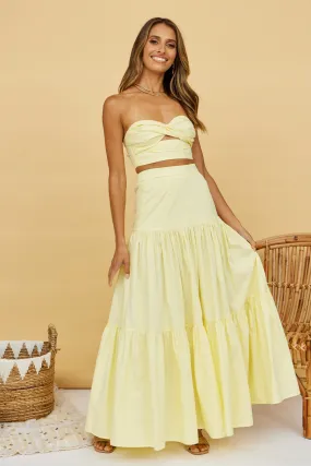 RUNAWAY THE LABEL Ayla Maxi Skirt Lemon