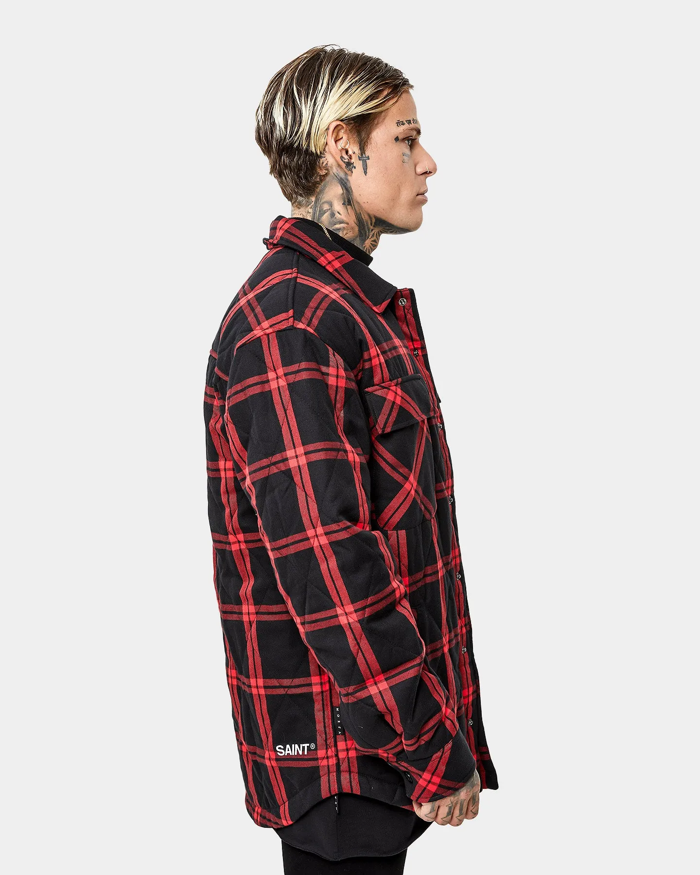 Saint Morta Quilted Flannel Jacket Red/Black