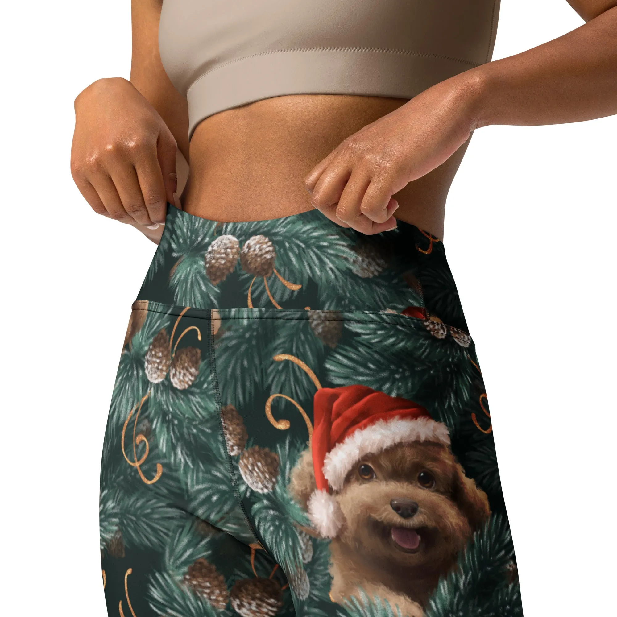 Santa Puppy Yoga Leggings