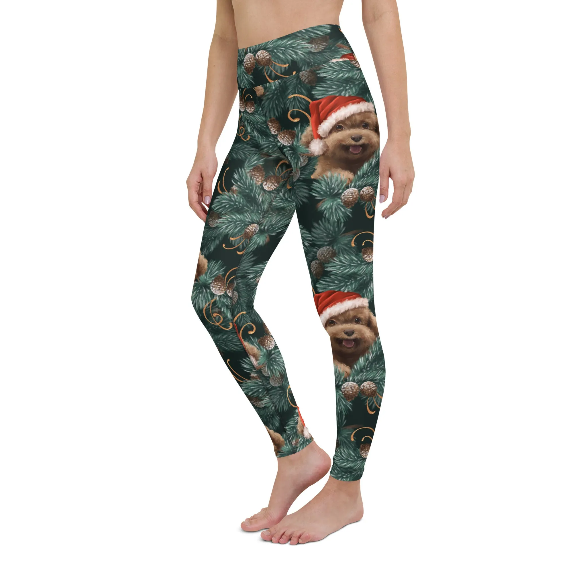 Santa Puppy Yoga Leggings