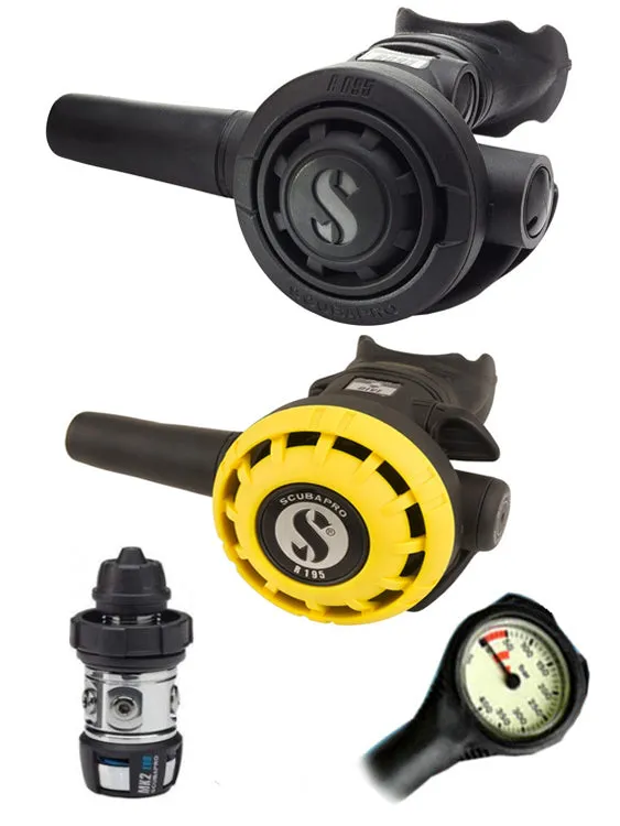 Scubapro Regulator Set: MK2 Evo (DIN or Yoke) / R095 / R-Series Octopus & Termo Gauge