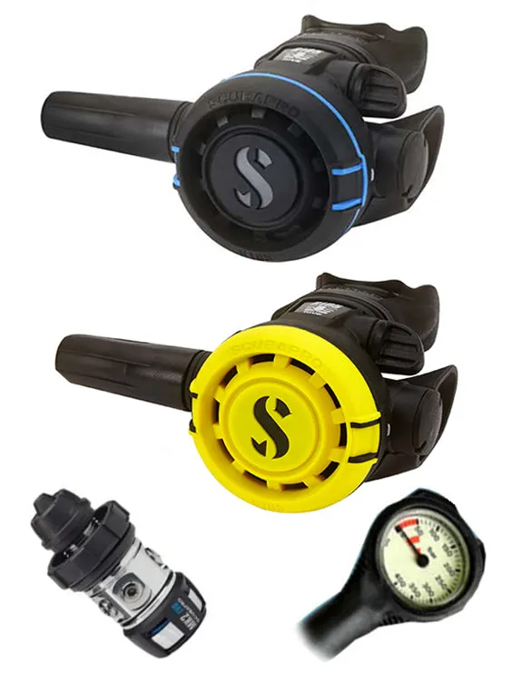 Scubapro Regulator Set: MK2 Evo (DIN or Yoke) / R105 / R-Series Octopus & Termo Gauge