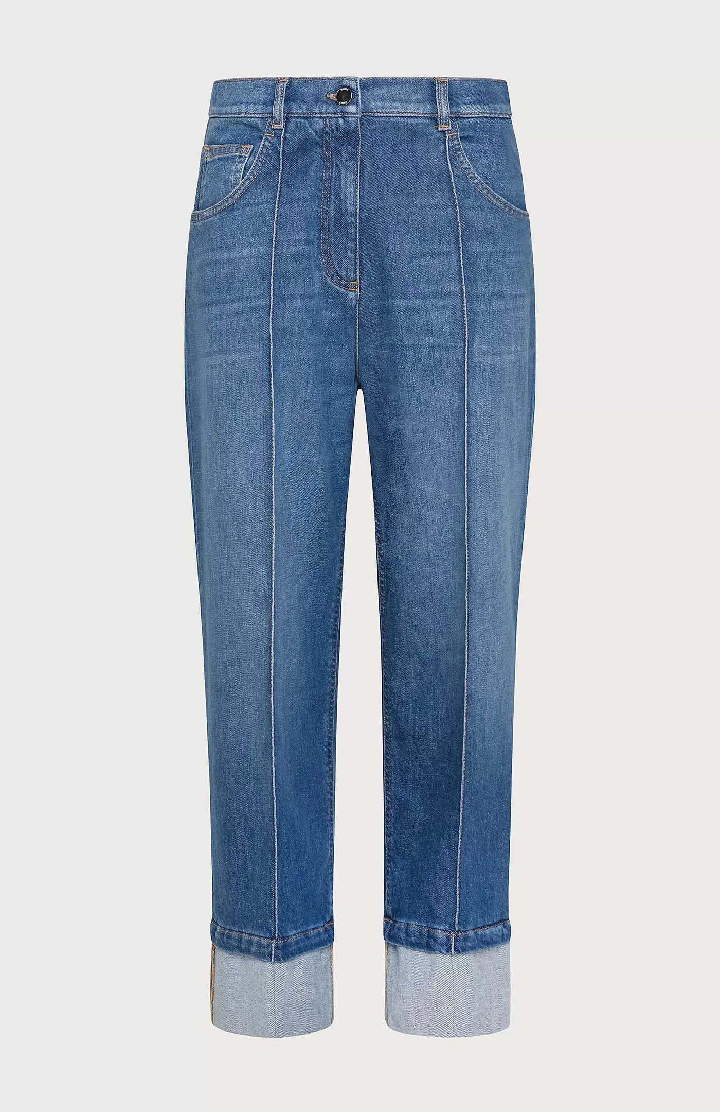 SEVENTY VENEZIA - STRETCH CUFFED DENIM TROUSER CROPPED