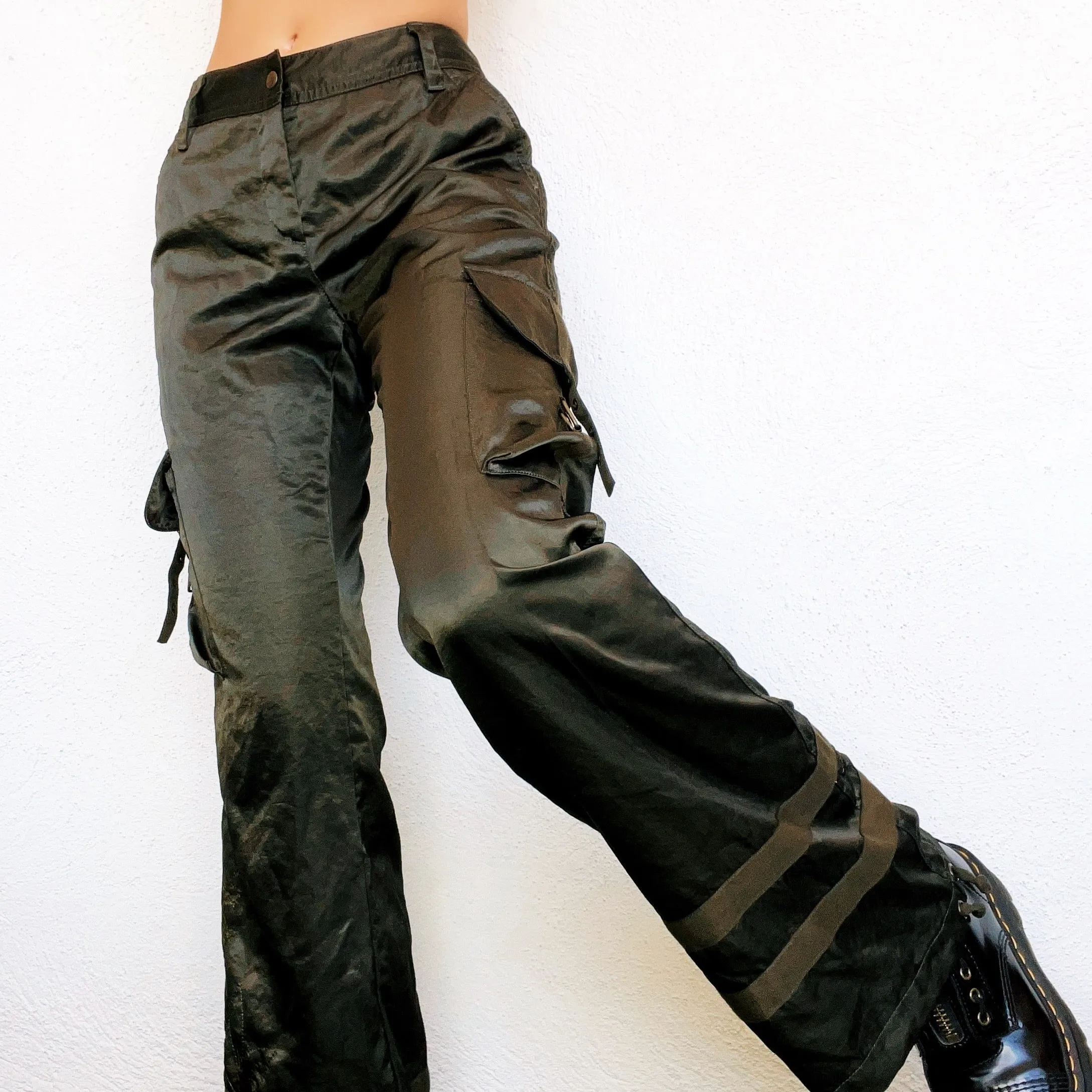 Silky Green Cargo Pants