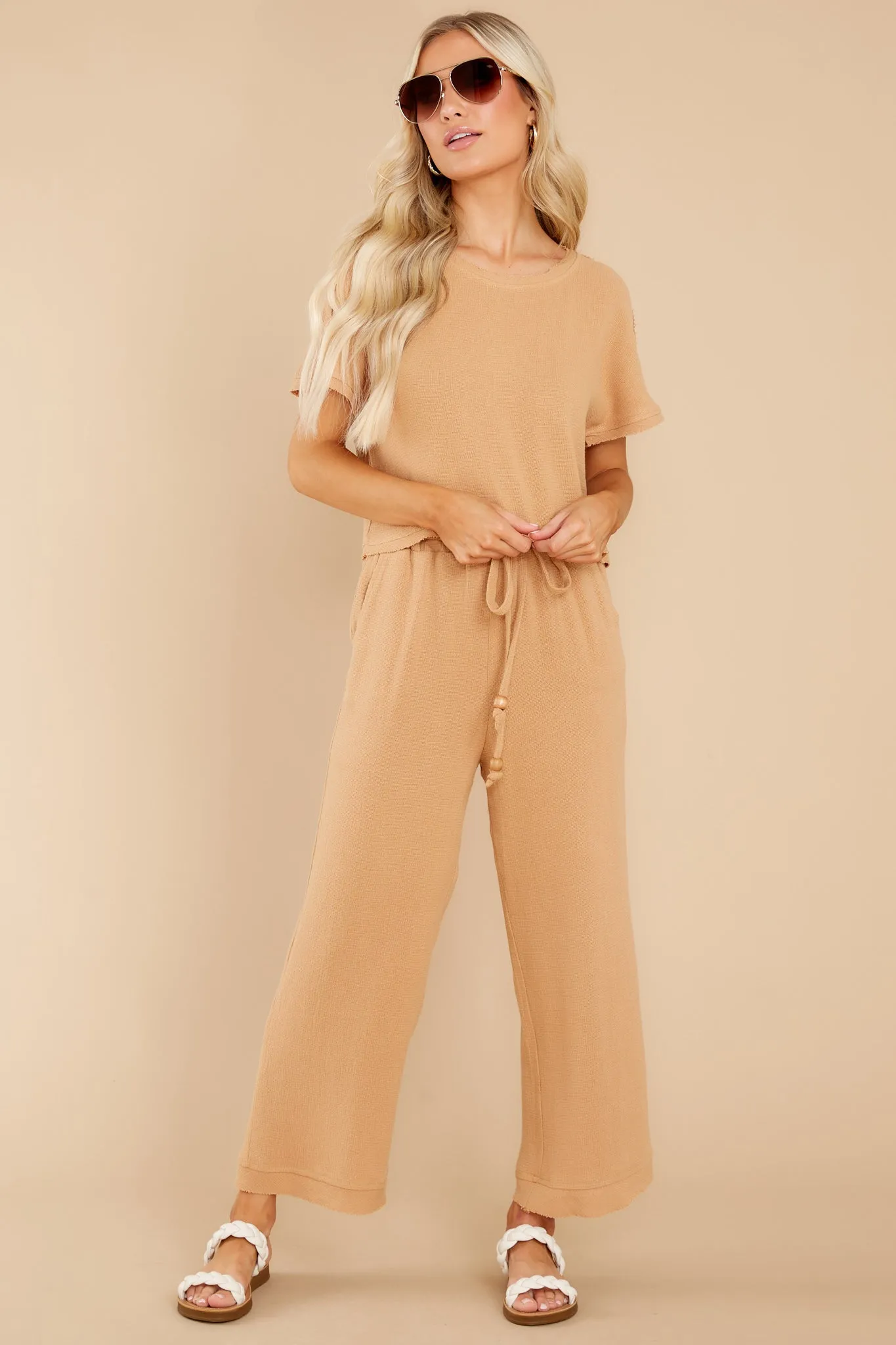 Simple Decisions Tan Two Piece Set