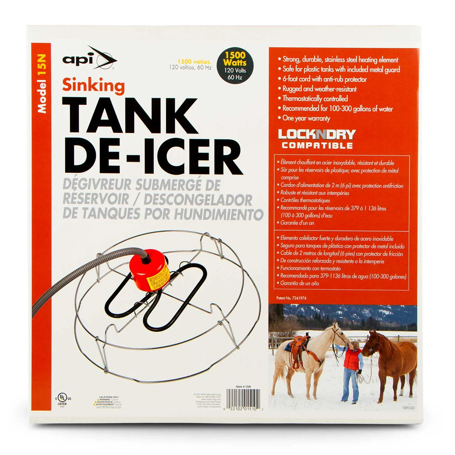 Sinking Tank De-Icer, 1500 Watts