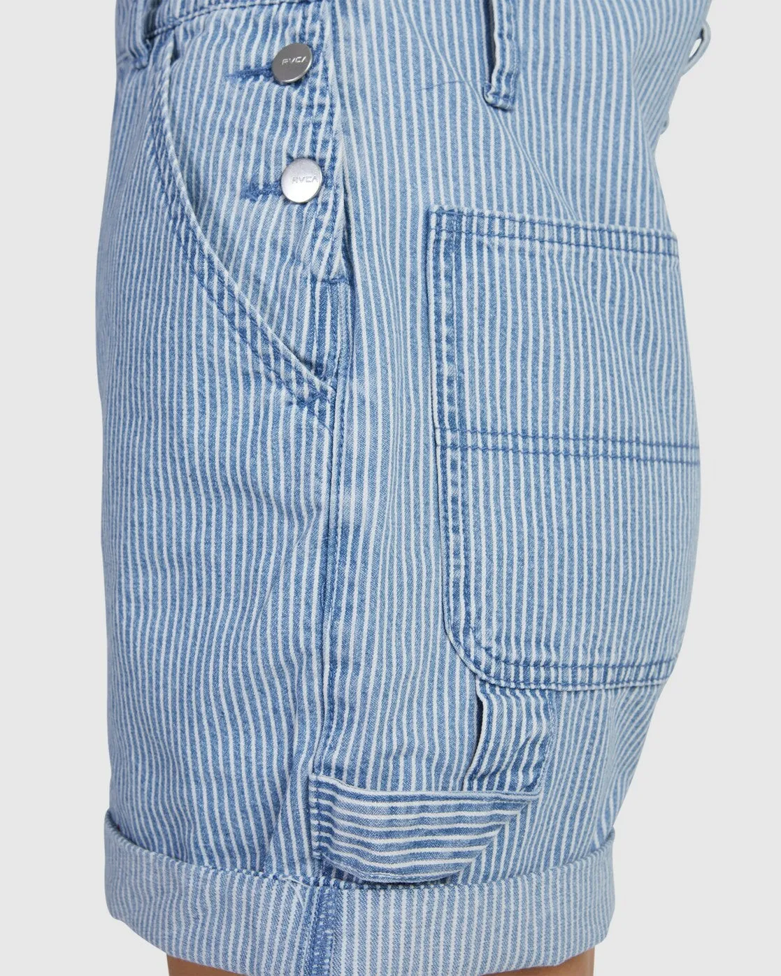 Sloucher Overall Dungaree Shorts - Coast