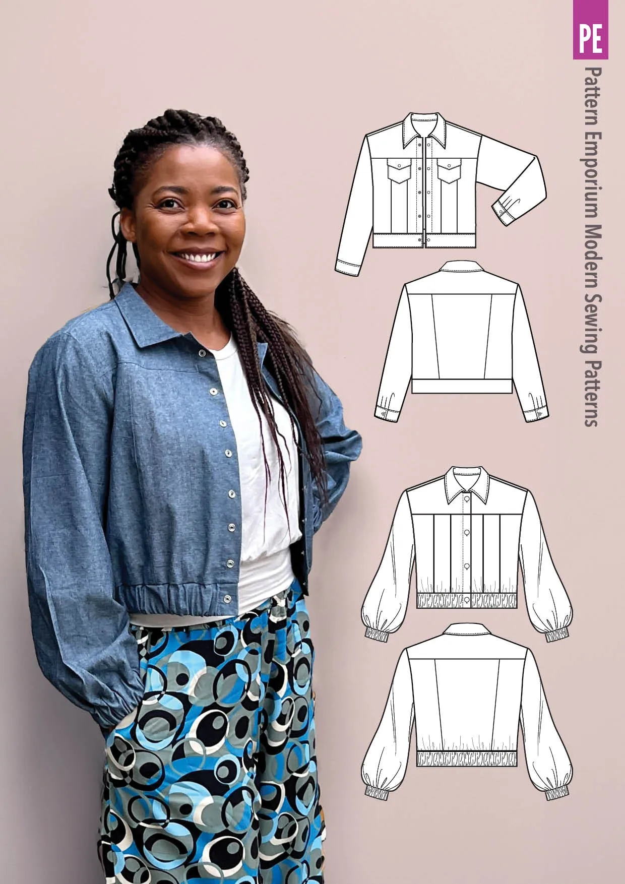 Smitten | Jean-style Cropped Jacket Sewing Pattern