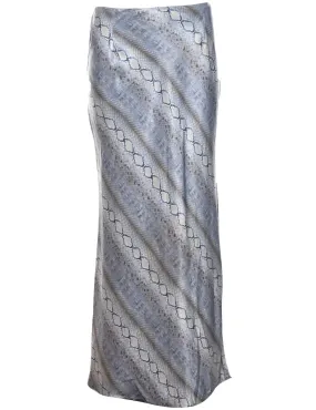 Snakeskin Pattern Maxi Skirt - L