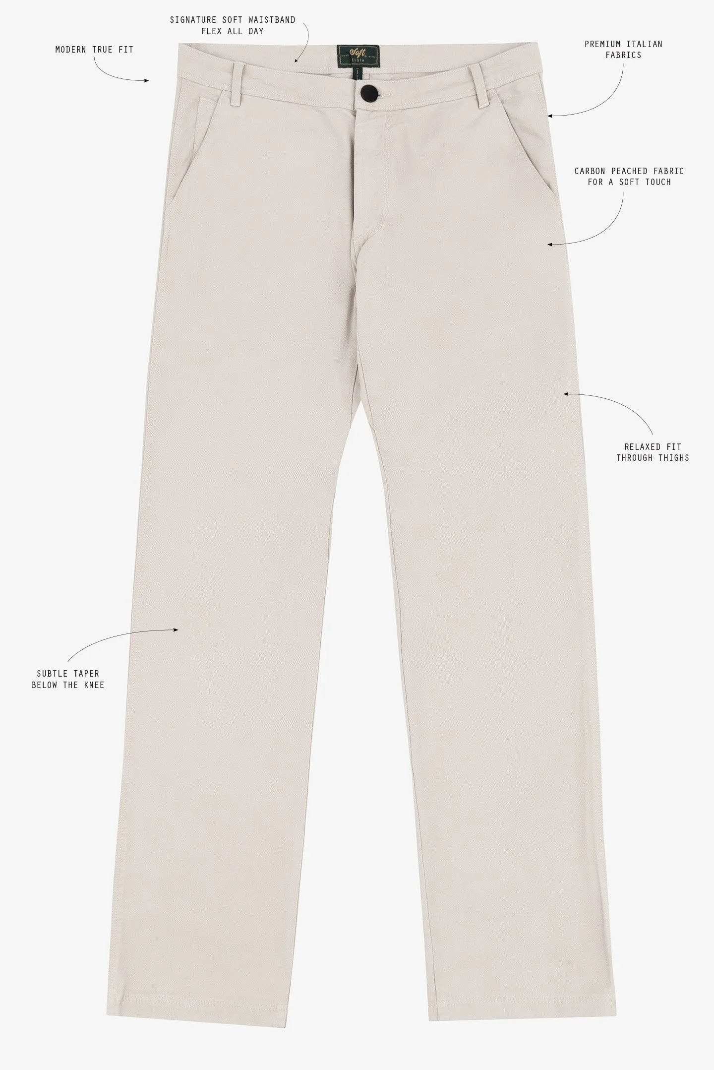 Soft Cloth Hybrid 5 Pocket Pant in Stretch Canvas - Drizzle