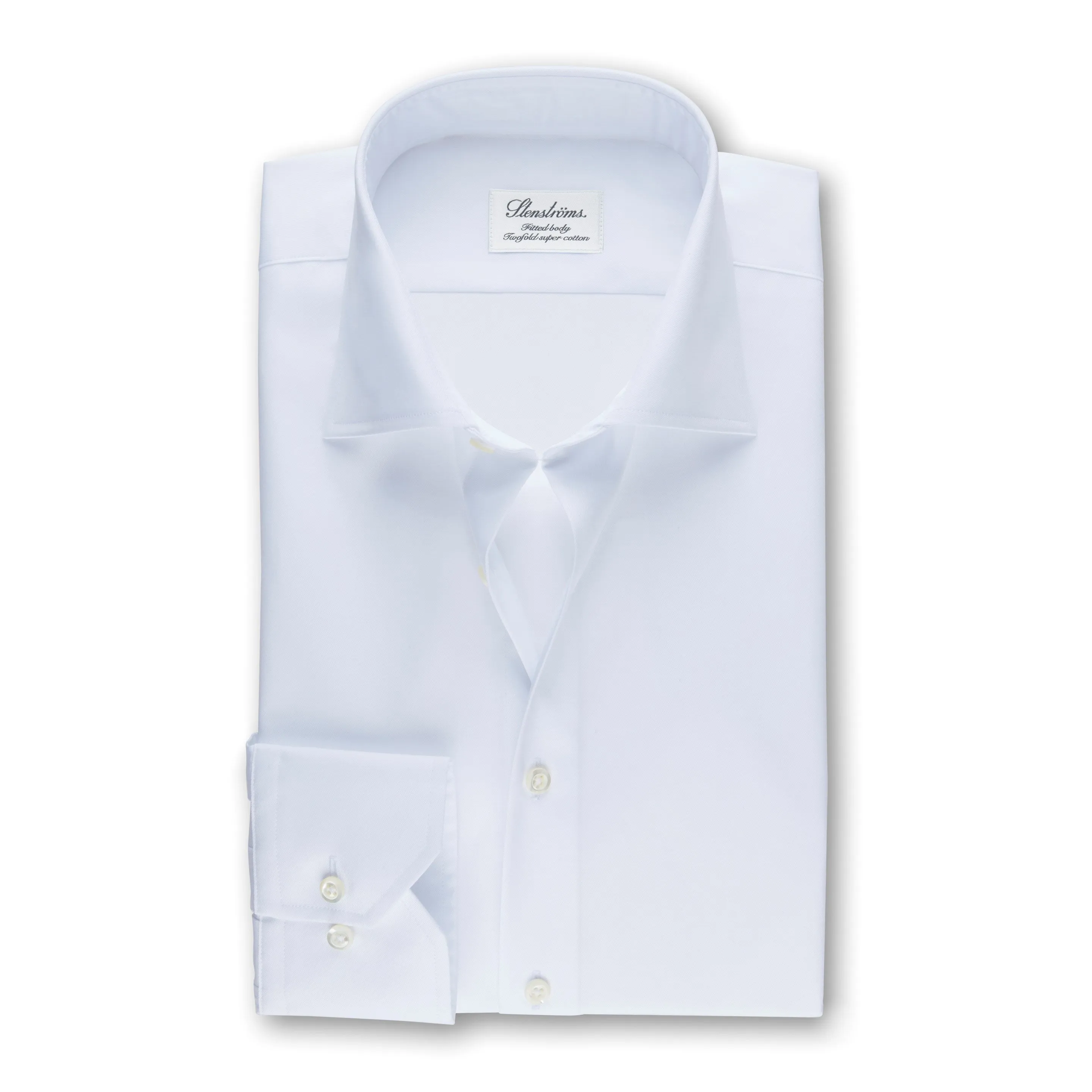 Stenstroms White Fitted Body Shirt In Superior Twill 6027711467000