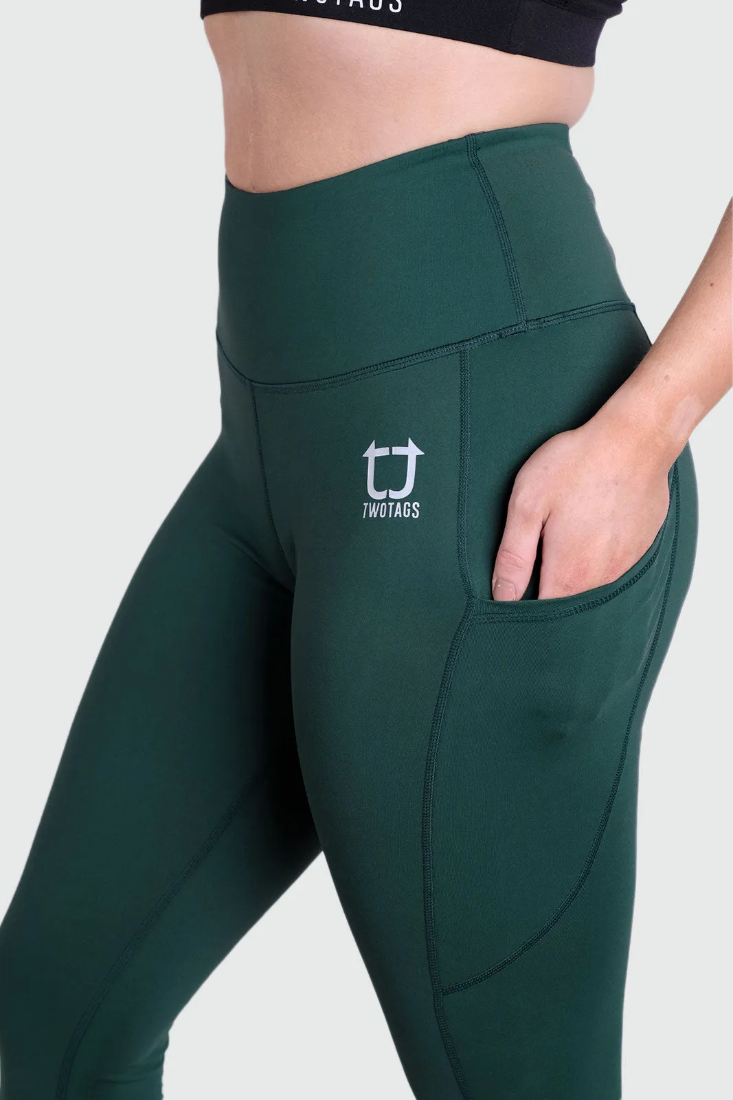 Strappy Capri V2 Highwaisted Leggings - Emerald