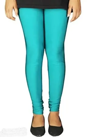 Stylish Polyester Blue greenish Solid Leggings stylish,cool & comfortable for Women