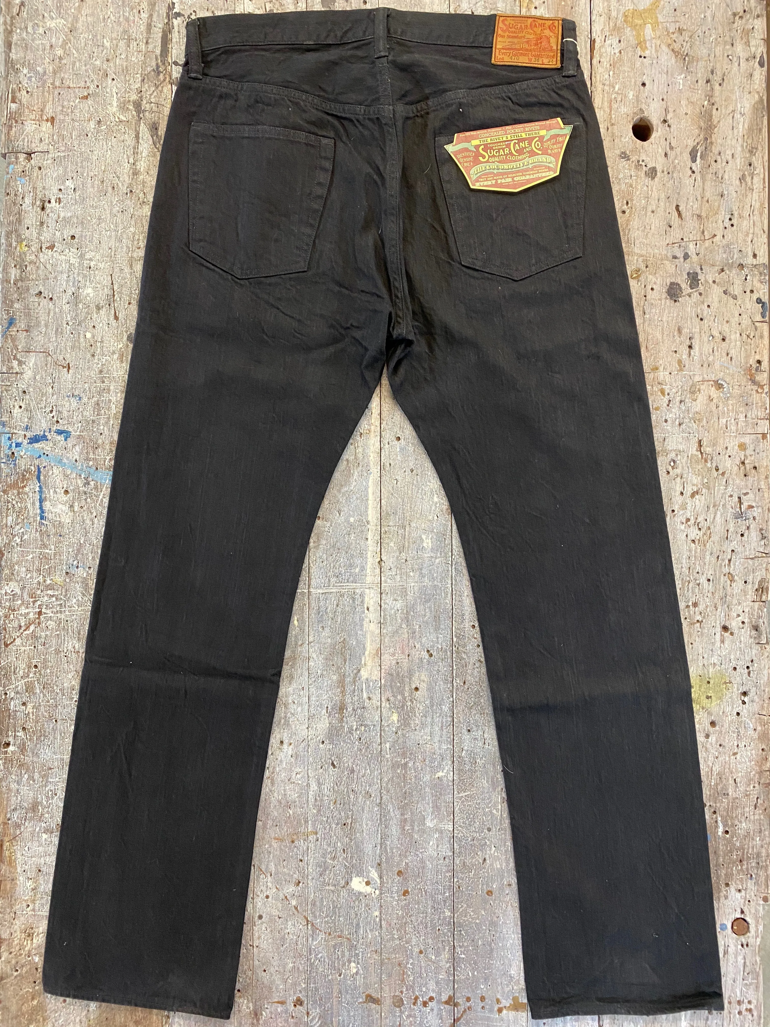 Sugarcane Type 470 Black Selvedge Denim Jean