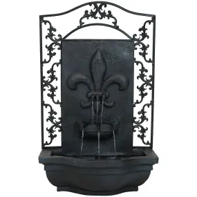 Sunnydaze French Lily Outdoor Wall Fountain with Battery Backup