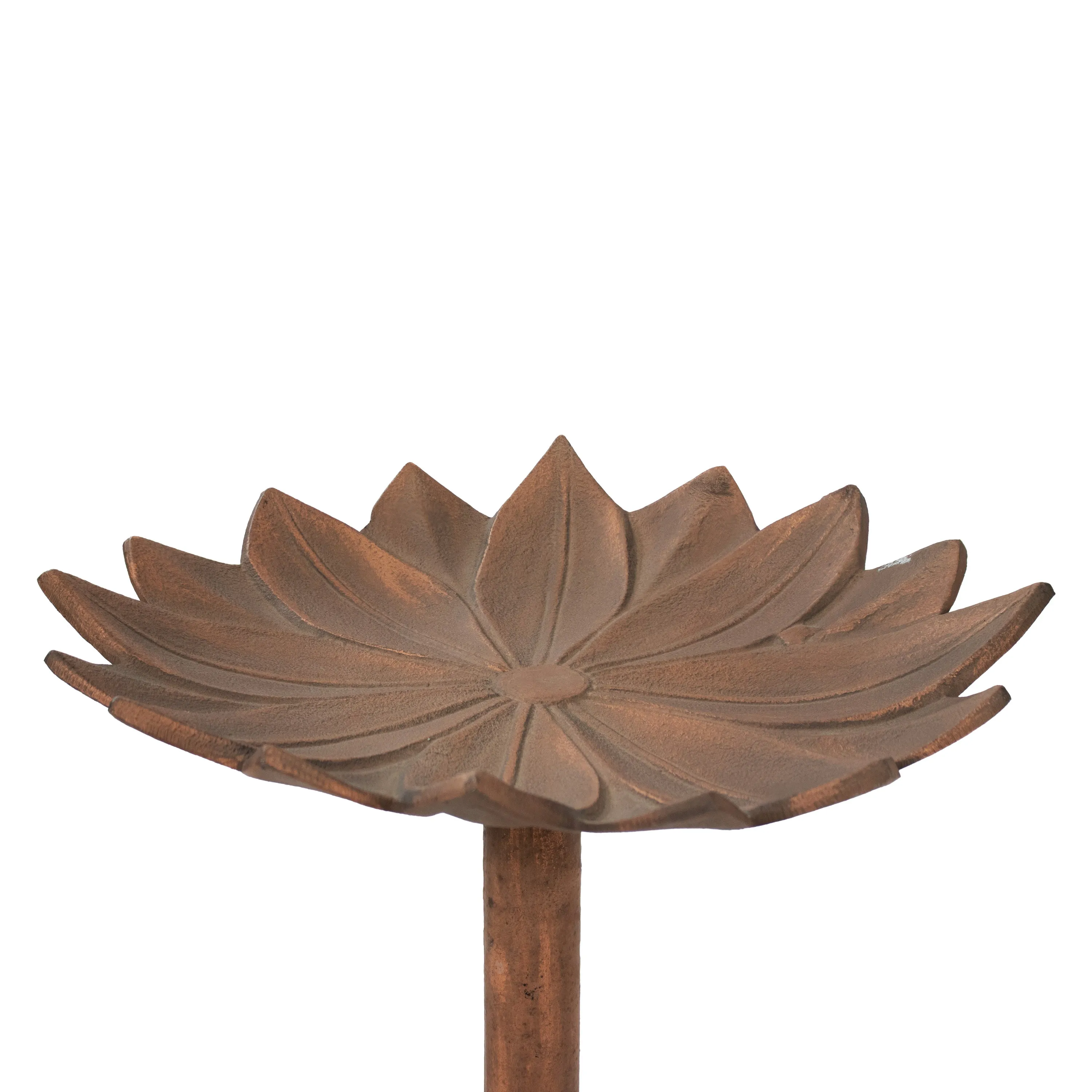 Sunnydaze Garden Lotus Metal Bird Bath - Copper Patina - 16.5"