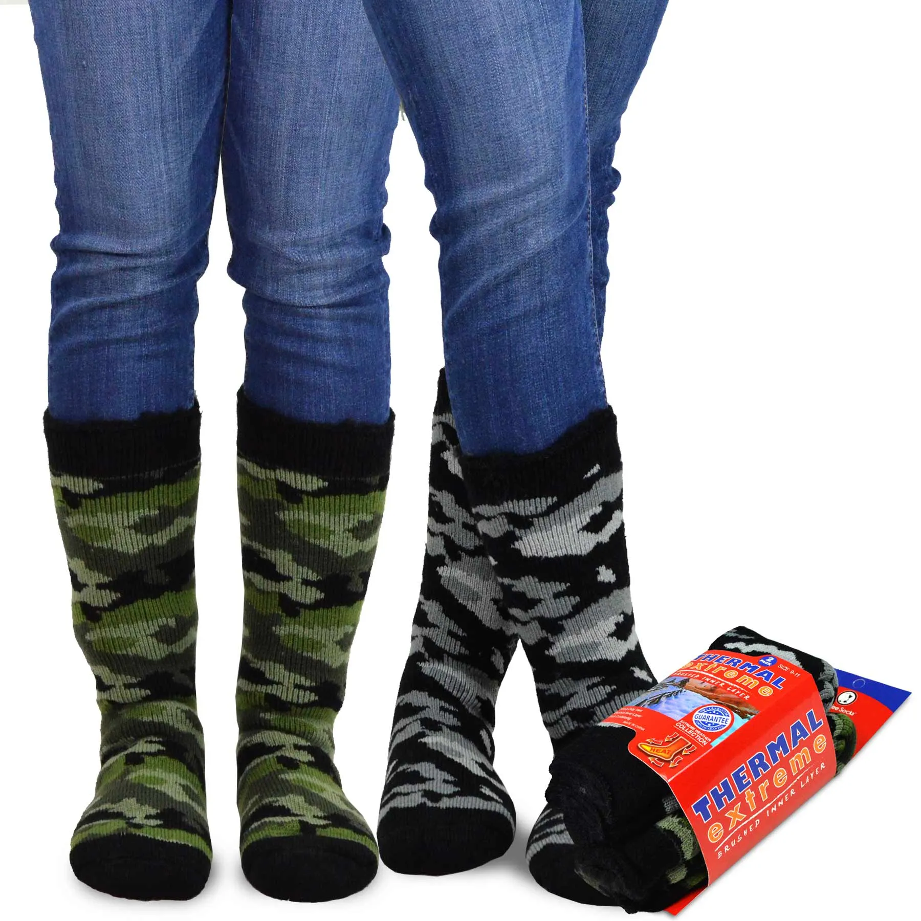 TeeHee Socks Men's Thermal Acrylic Crew Camo 2-Pack (12065)