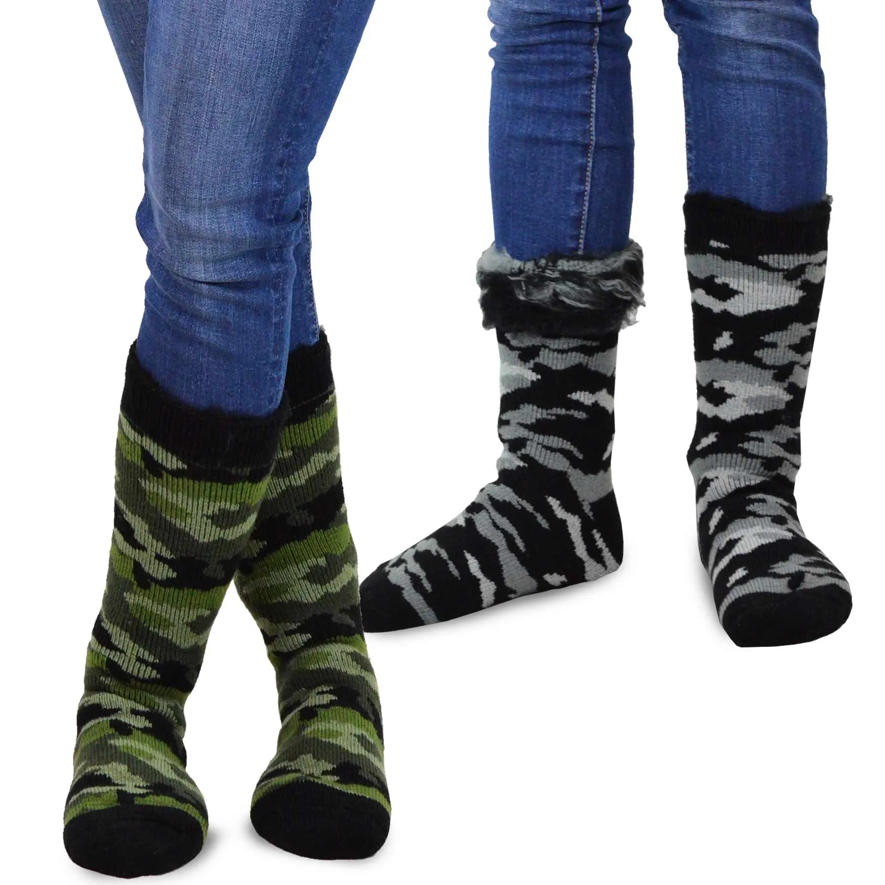 TeeHee Socks Men's Thermal Acrylic Crew Camo 2-Pack (12065)