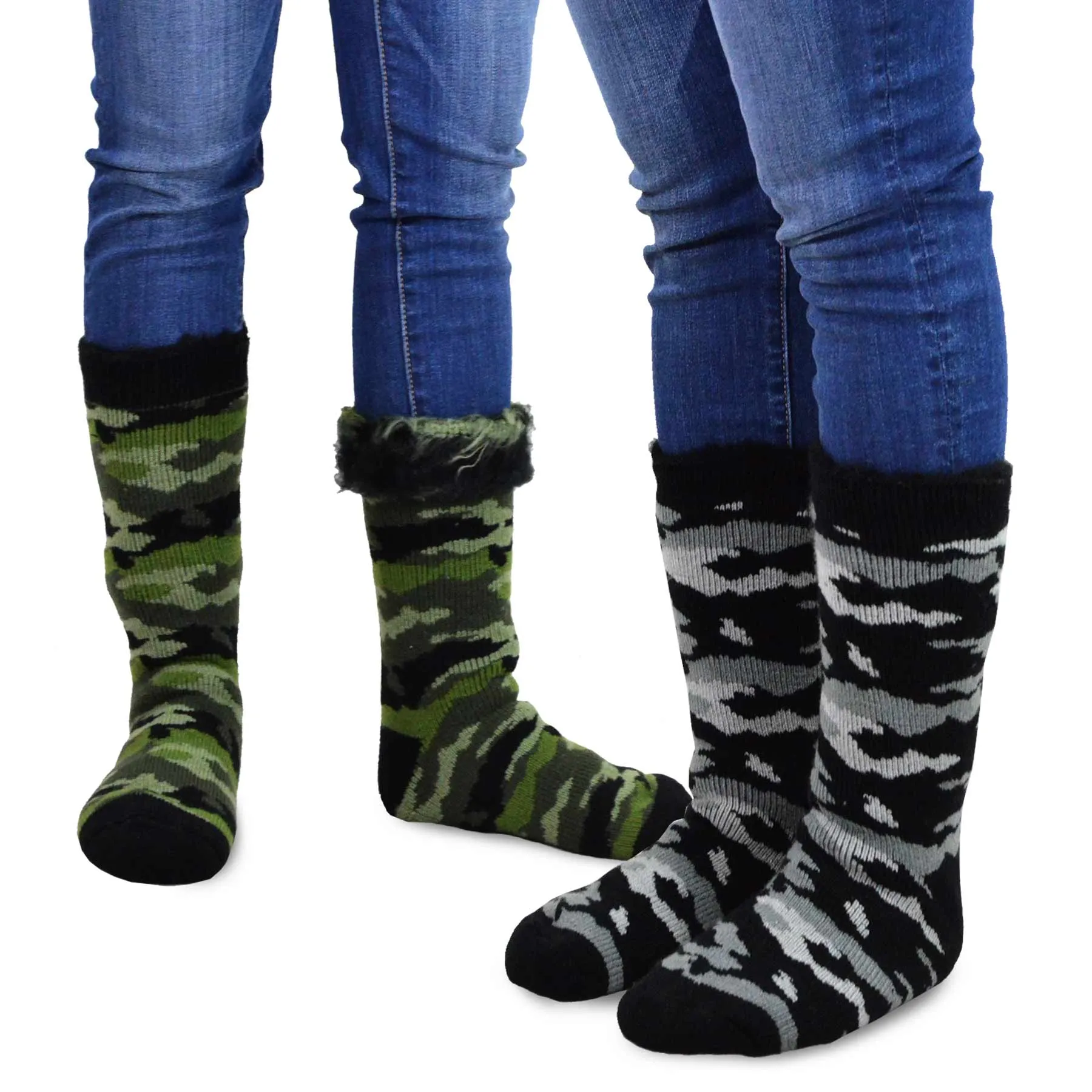 TeeHee Socks Men's Thermal Acrylic Crew Camo 2-Pack (12065)