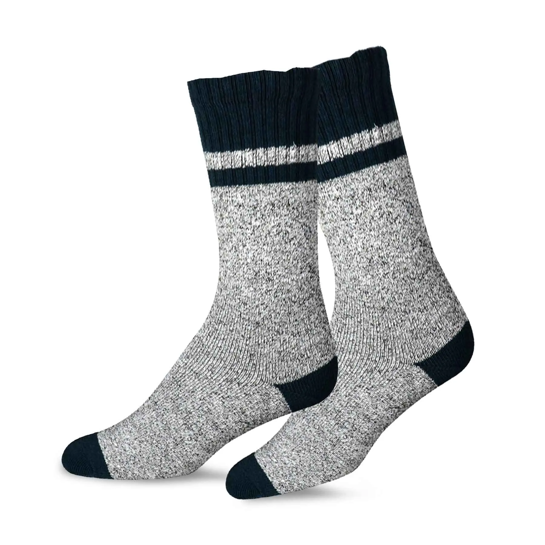 TeeHee Socks Women's Thermal Cotton Crew Thin Stripe 4-Pack (50760)