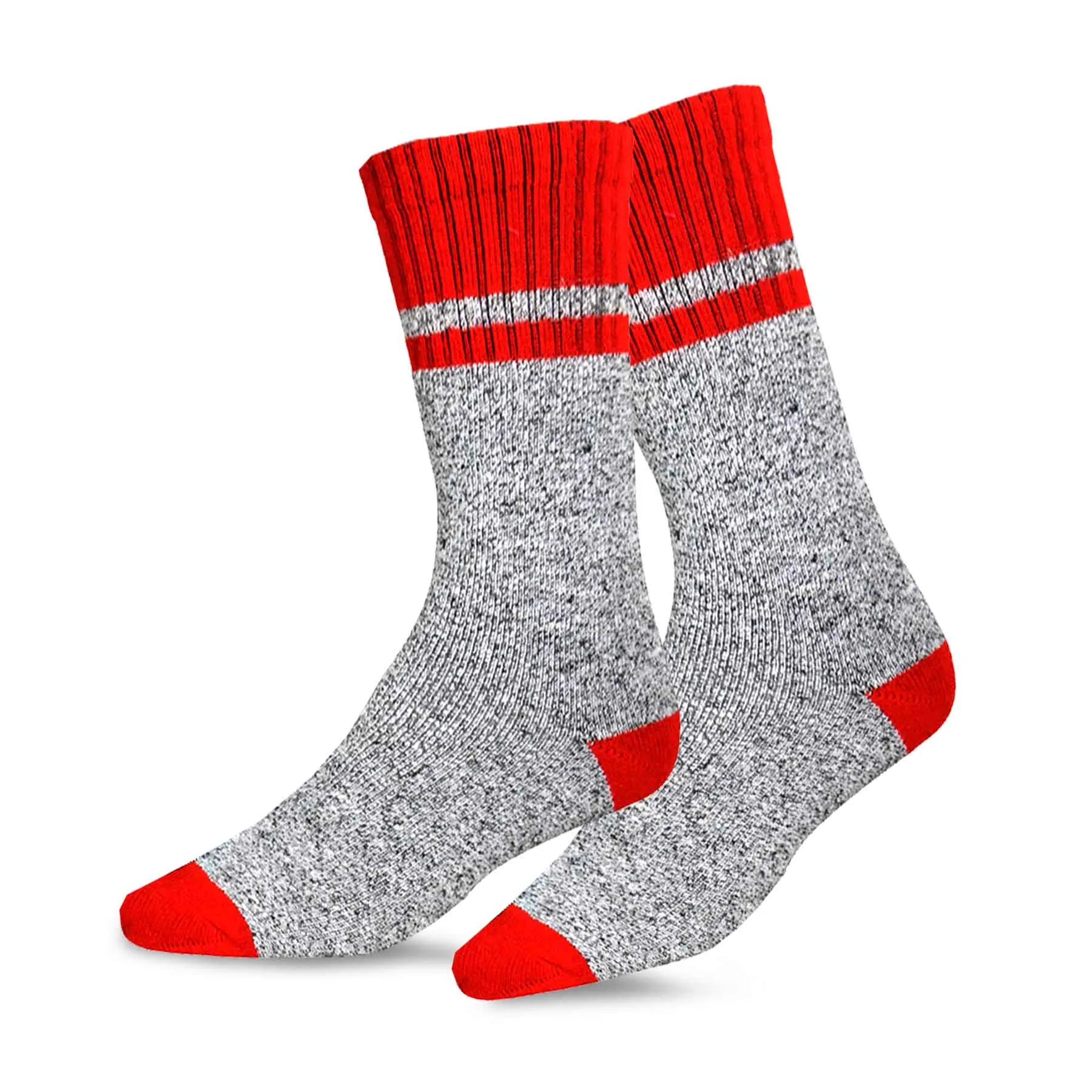 TeeHee Socks Women's Thermal Cotton Crew Thin Stripe 4-Pack (50760)